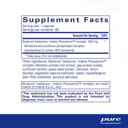 Pure Encapsulations Berberine UltraSorb | Enhanced Absorption Berberine | 60 Capsules