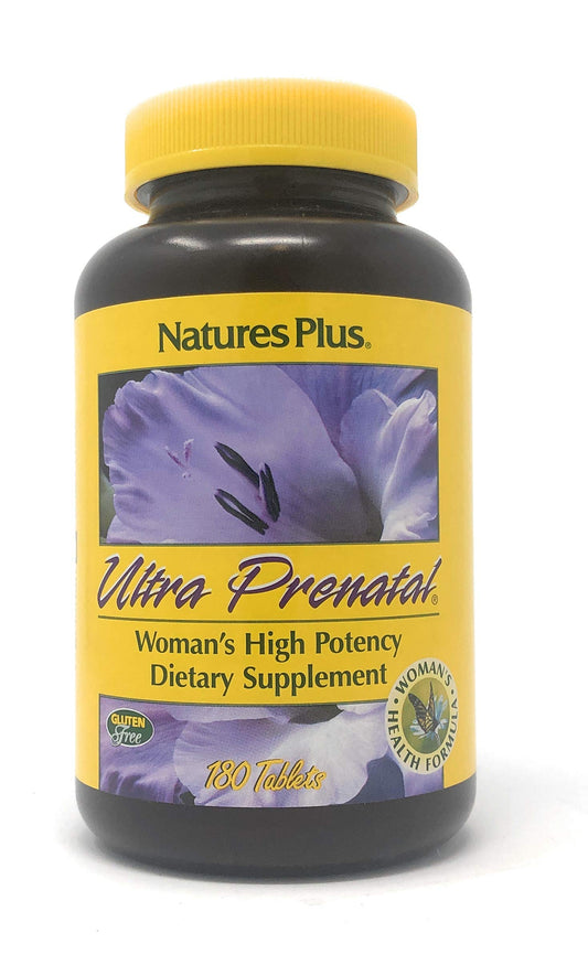 NaturesPlus Ultra Prenatal Multivitamin - 800 mcg Folate, 180 Vegetarian Tablets - Prenatal Supplement