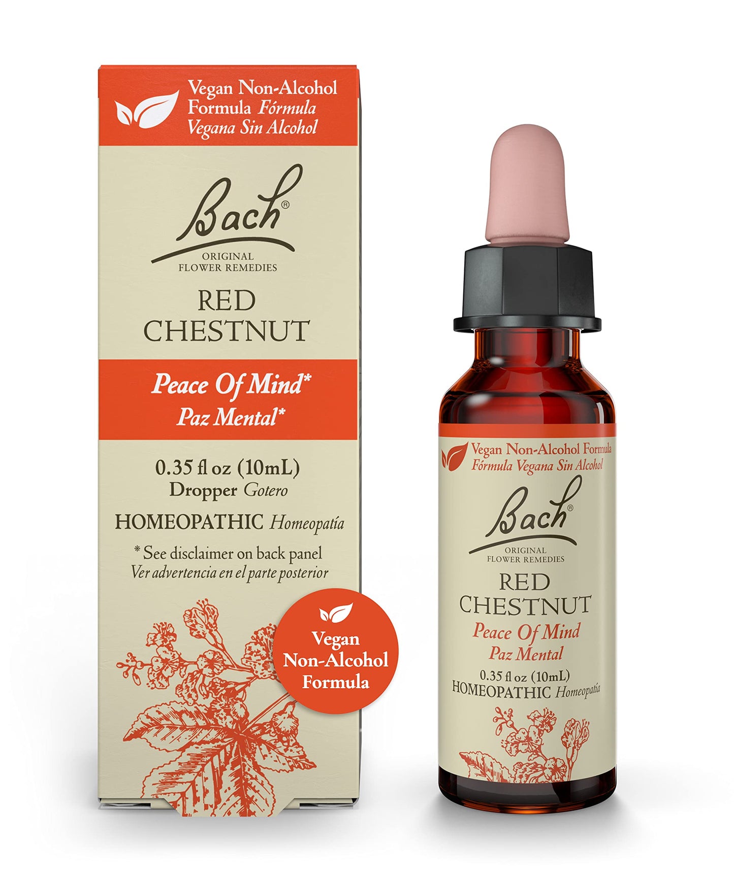 Bach Original Flower Remedies, Red Chestnut for Peace of Mind (Non-Alcohol Formula)