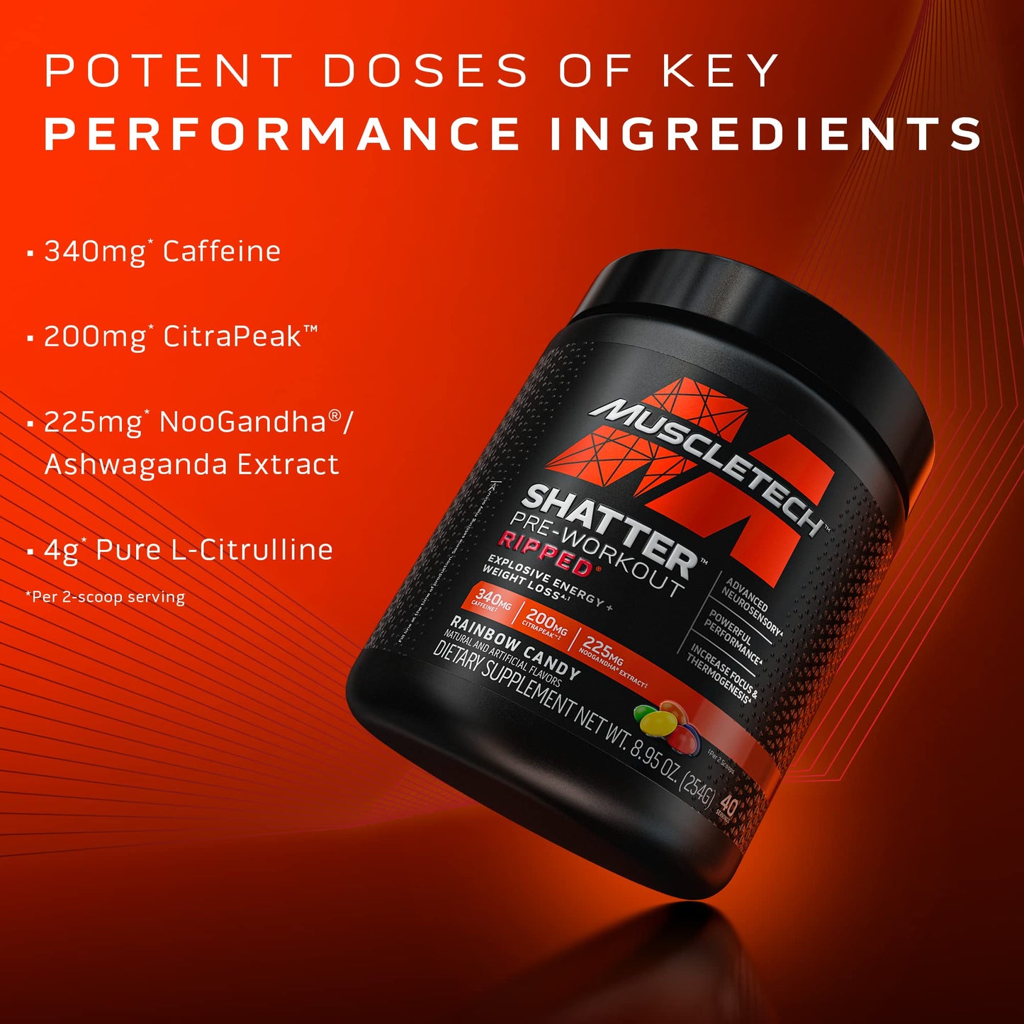 Pre Workout + Weight Loss MuscleTech Shatter Ripped Pre-Workout Pre Workout