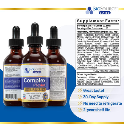 BioSource Labs Complex ProMAX Premium Diet Drops (1 x 2 oz Bottle)