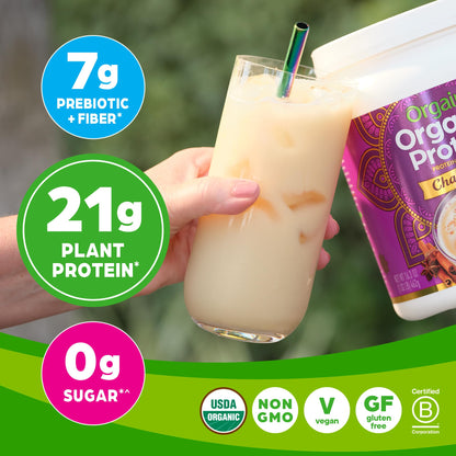 Orgain Organic Vegan Protein Powder, Chai Latte - 21g Plant Based Protein, Gluten Free