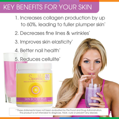 Hydrolyzed Collagen Powder - Sparkle Skin Boost Plus (Tropical Coconut Pineapple)