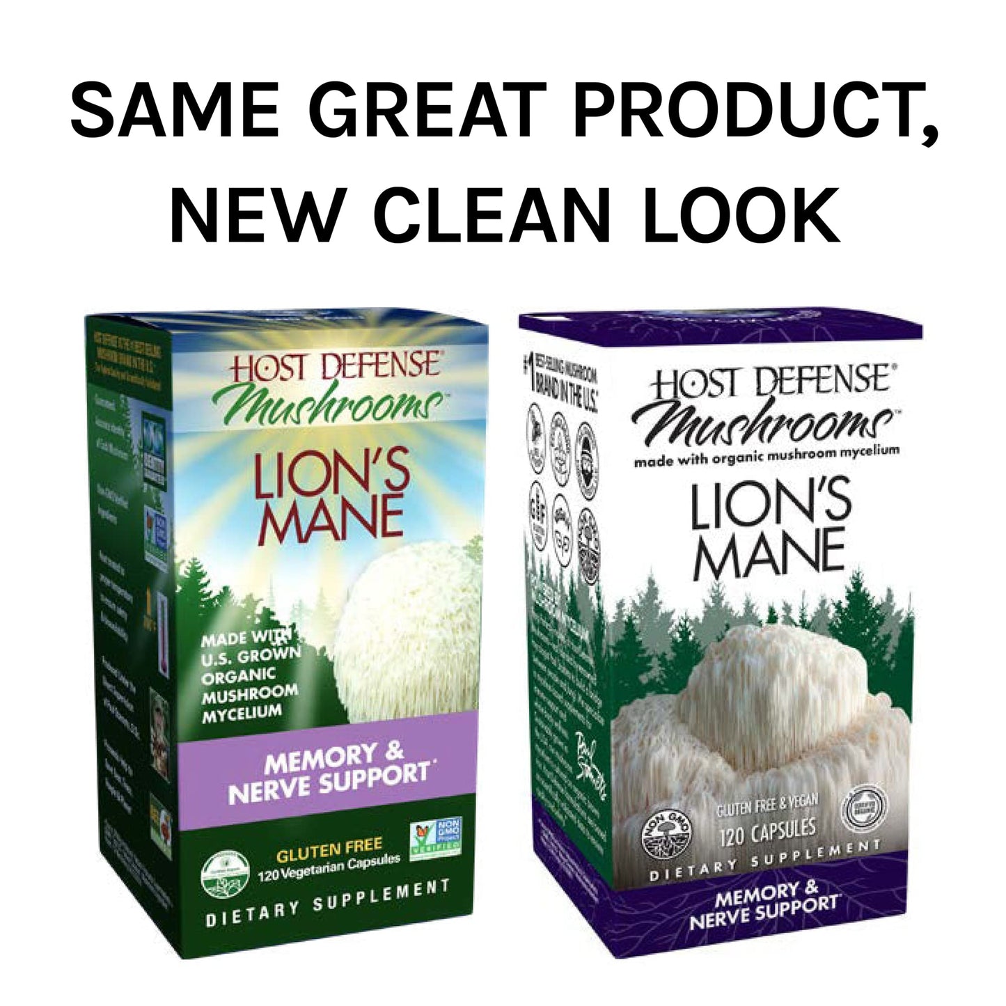 Host Defense, Lion's Mane Capsules, Promotes Mental Clarity, Focus and Memory