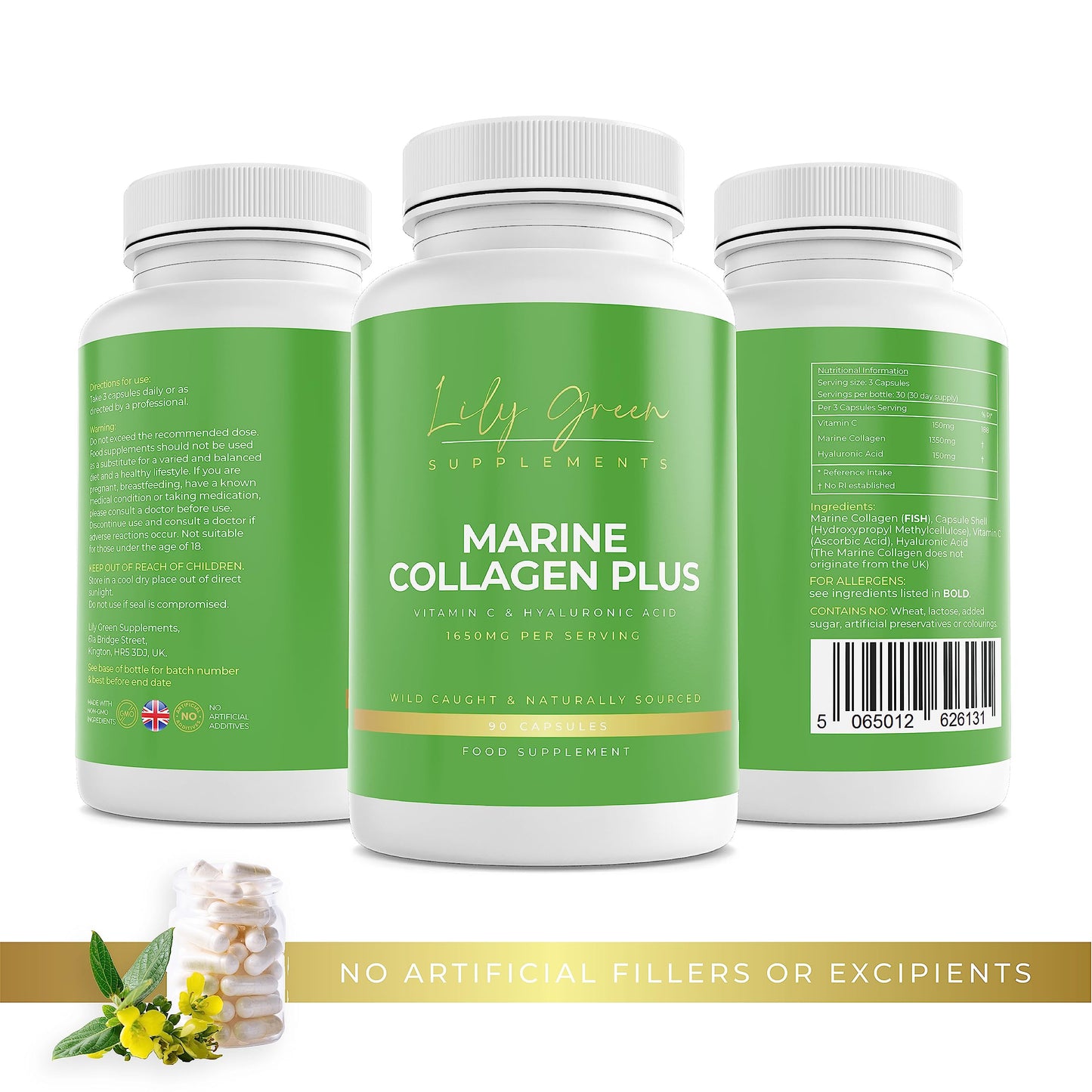 Lily Green | Marine Collagen with Hyaluronic Acid & Vitamin C - 1650mg per Serving