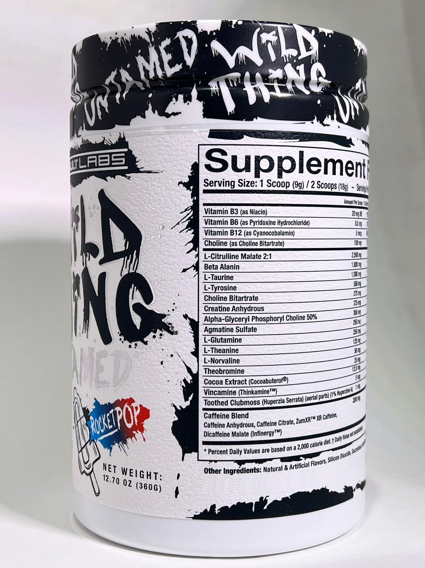 Assault Labs Wild Thing Pre Workout Powder Blend of Di-Citrulline Malate,Beta Alanine,L-Glutamine,Caffeine Anhydrous,L-Tyrosine for Body Builders and athlets| 2 Flavor Options (Rocket Pop)