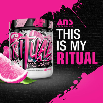 ANS Performance Ritual Pre Workout (30 Servings, 12.7 oz) - Complete Preworkout Formula - Energy, Focus, & Strength - Increase Power Output & Workout Volume - Endurance & Stamina (Pink Lemonade)