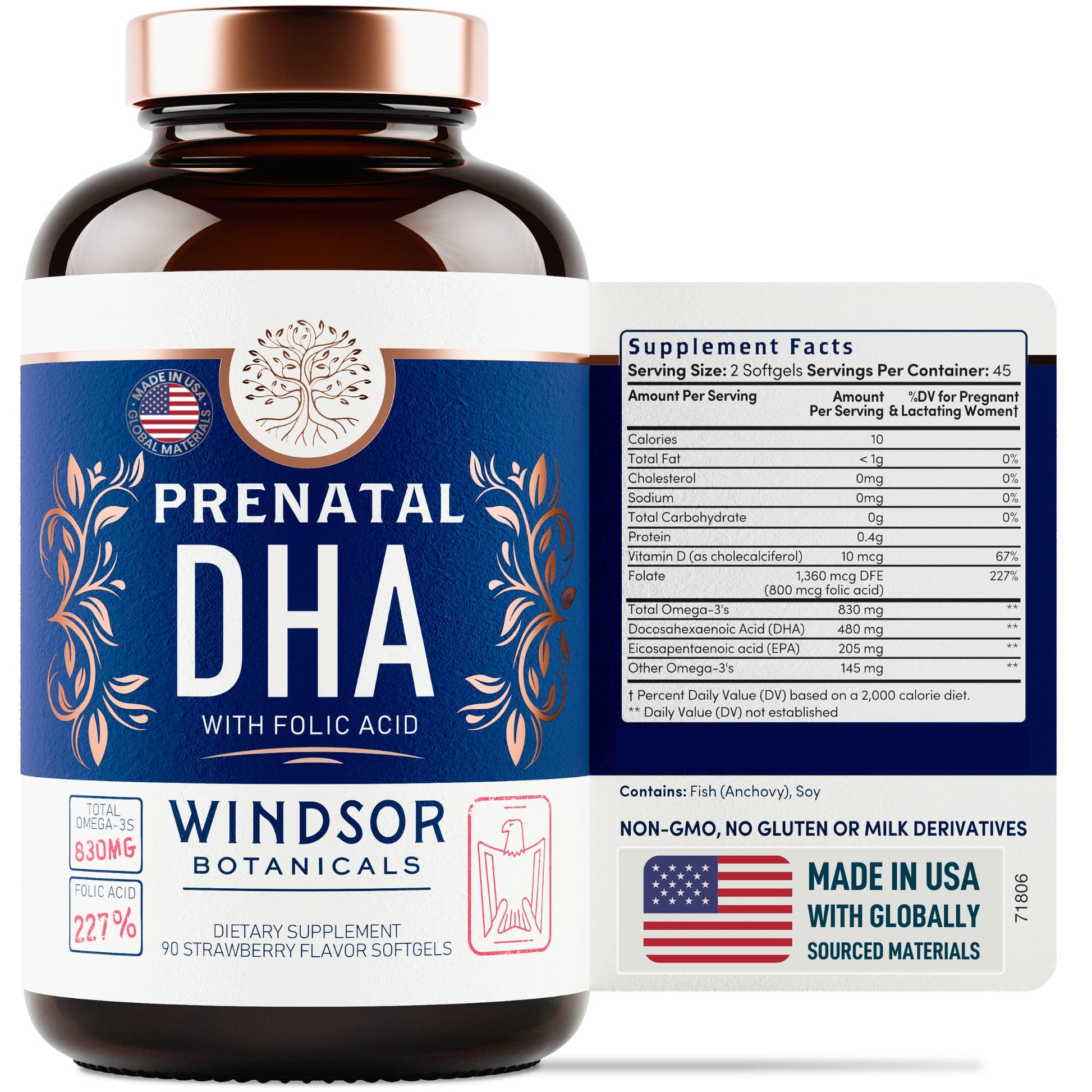 Prenatal Vitamins with DHA and Folic Acid - Fetal Development and Pregnancy Support 