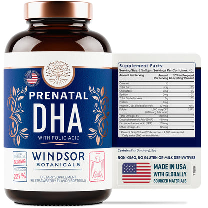 Prenatal Vitamins with DHA and Folic Acid - Fetal Development and Pregnancy Support 