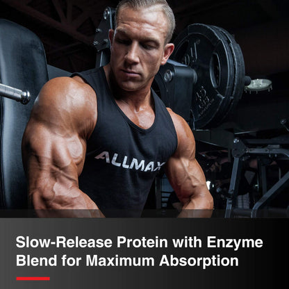 ALLMAX CASEIN-FX Protein, Vanilla - 2 lb - 25 Grams of Slow-Release Protein Per Scoop