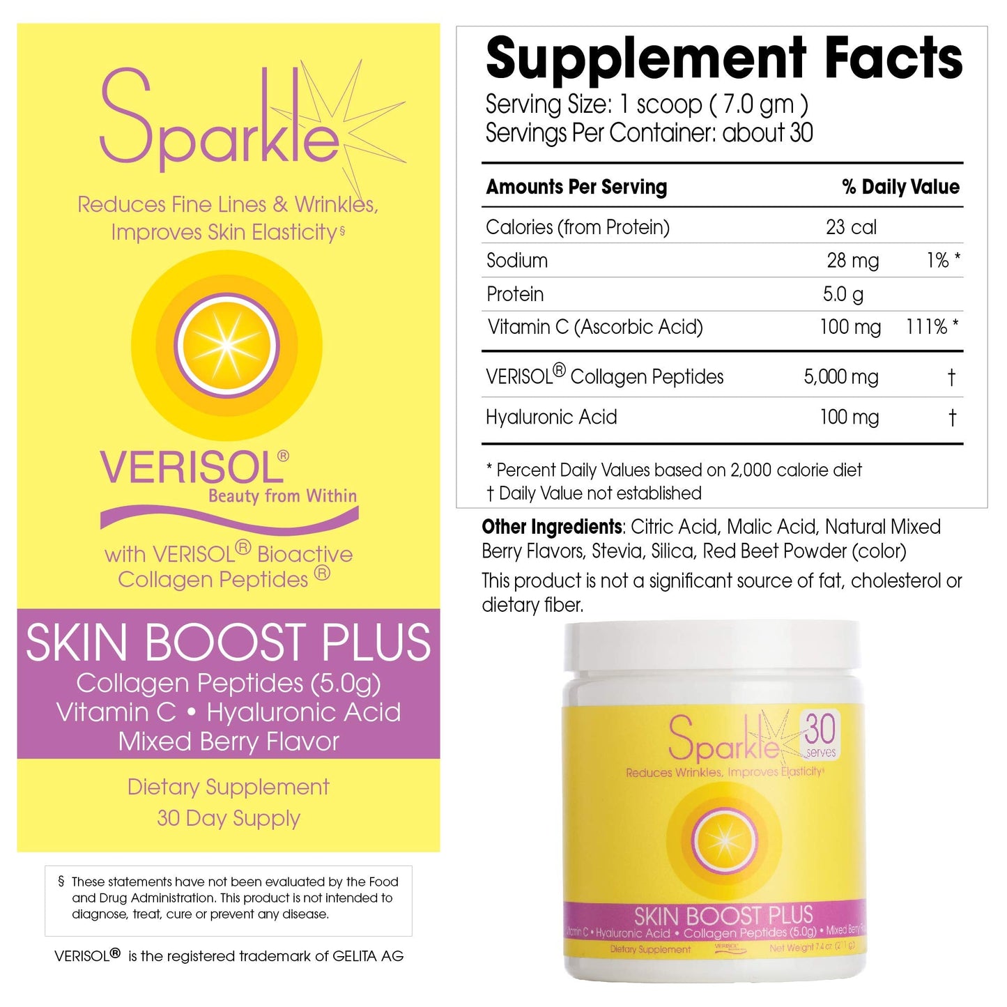 Hydrolyzed Collagen Powder - Sparkle Skin Boost Plus (Tropical Coconut Pineapple)