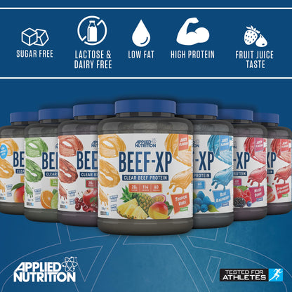 Applied Nutrition Beef XP - Clear Hydrolysed Beef Protein Isolate, Fruit Juice Style, Dairy Free Beef Protein Powder