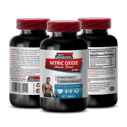 Nitric Oxide boosters with arginine - Nitric Oxide Muscle Power 3150mg - Improves Circulation