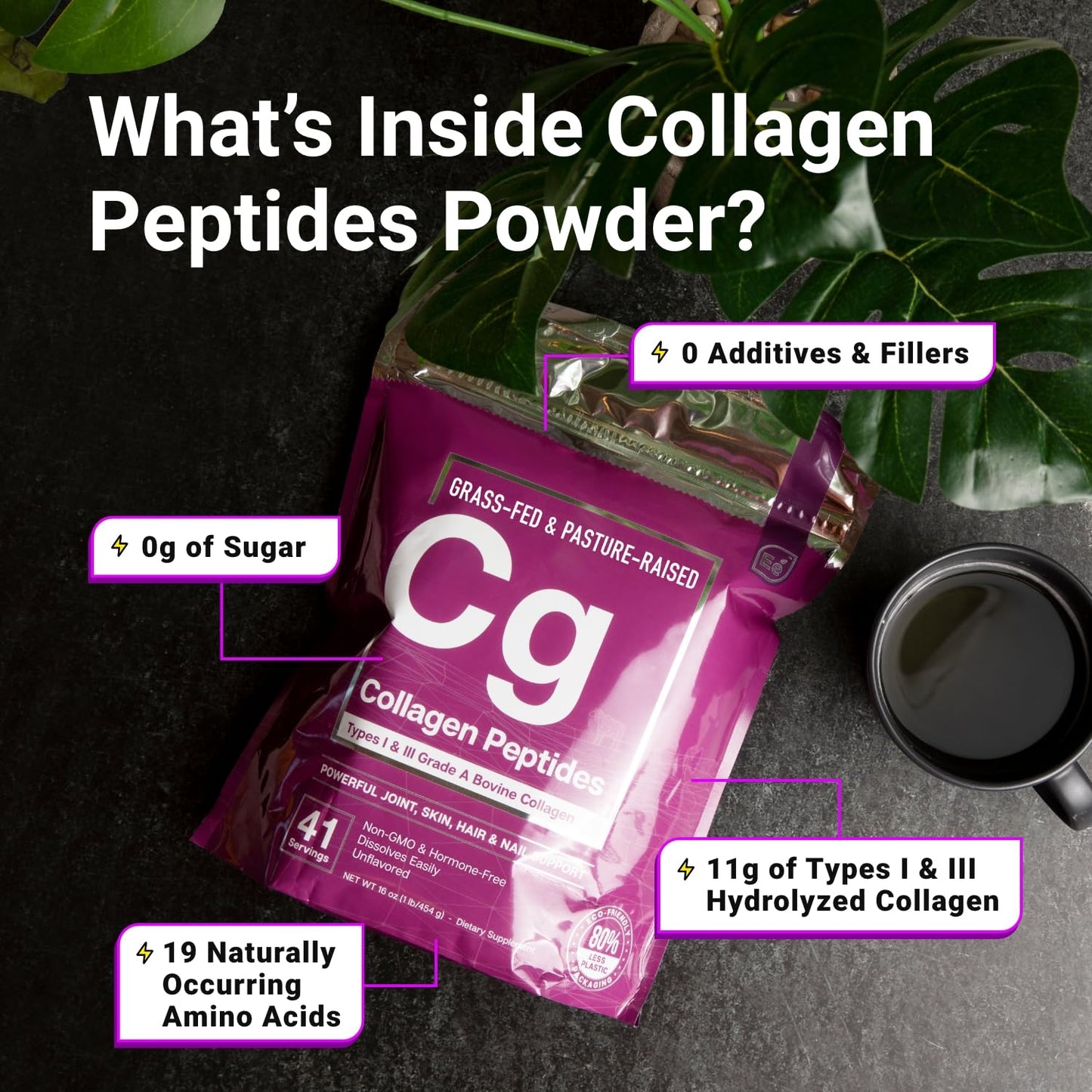 Essential Elements Hydrolyzed Collagen Powder - Joint, Skin, Hair, and Nail Support