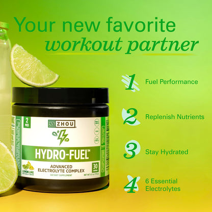 Zhou Nutrition Hydro Fuel, Sugar Free Electrolyte Powder, Replenish Nutrients, Restore