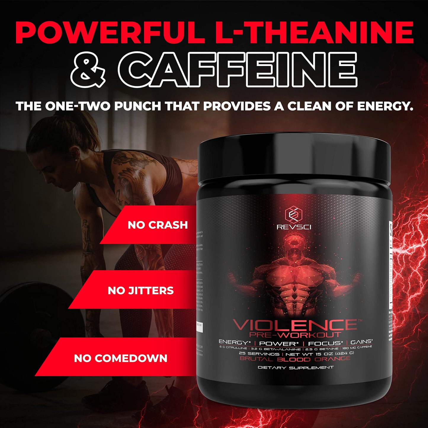 Violence Pre Workout Powder for Men - Precision Dosed Preworkout for Men & Women