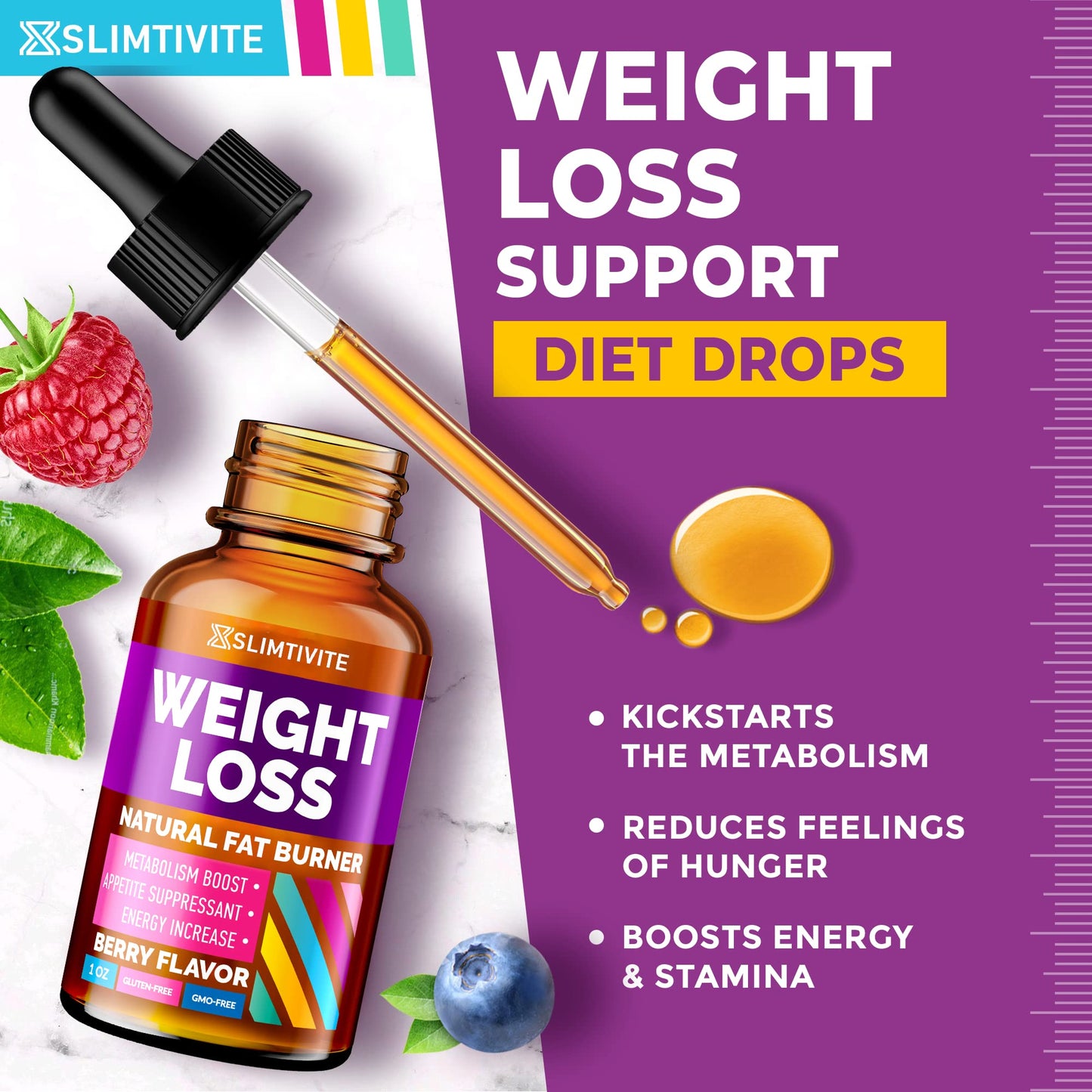 Slimtivite Weight Loss Drops - Diet Fat Effective Appetite Suppressant & Metabolism