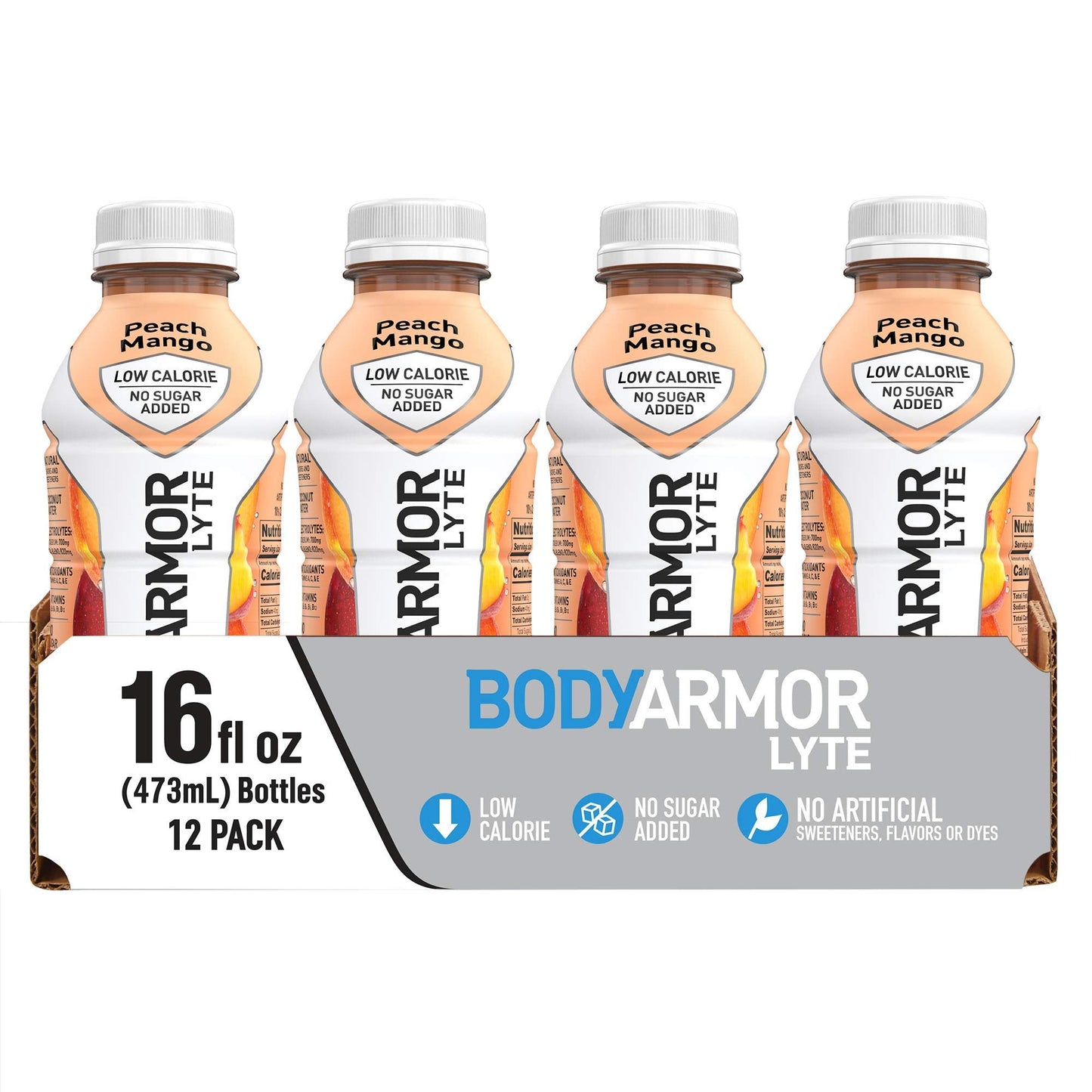 BODYARMOR LYTE Sports Drink Low-Calorie Sports Beverage, Peach Mango, Coconut