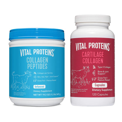 Vital Proteins Collagen Peptides Powder 19.3oz+ Collagen Pills, Type II