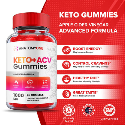 (2 Pack) Anatomy One Keto Gummies, Anatomy One Keto Acv Gummies, Anatomyone Keto