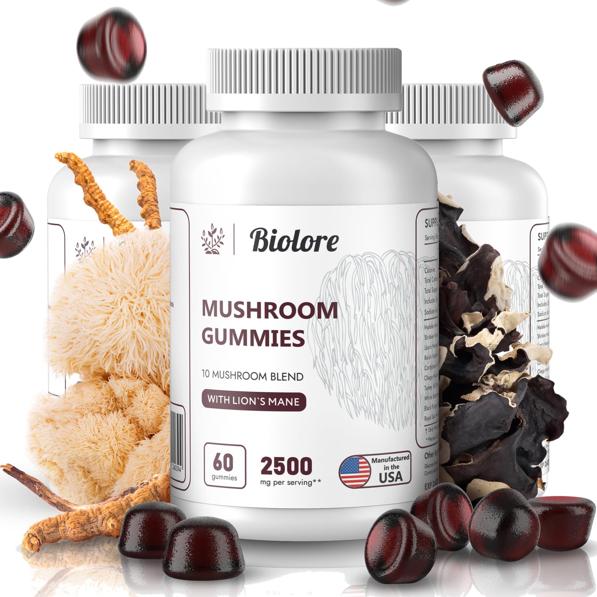 Biolore Mushroom Complex Gummies: 10 Powerful Mushrooms with Chaga, Lions Mane