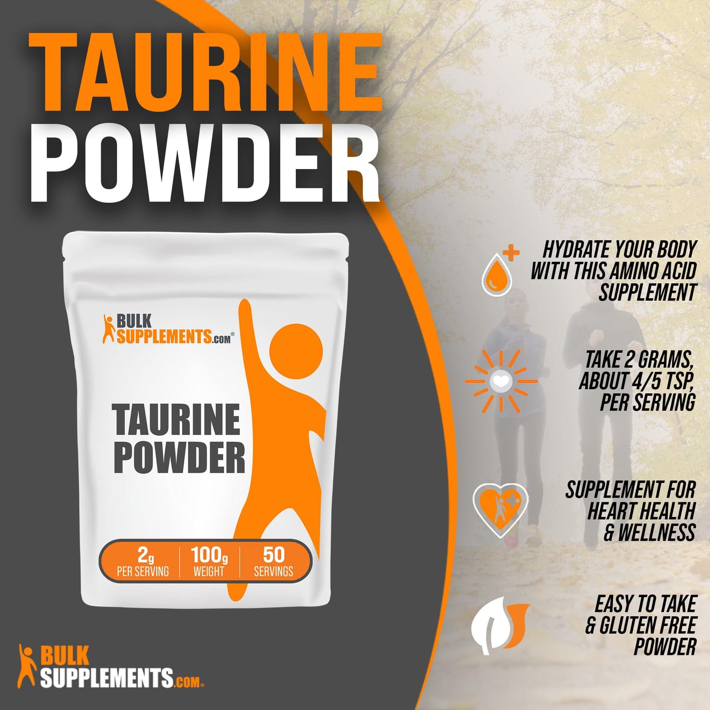 BULKSUPPLEMENTS.COM Taurine Powder - Taurine Supplement, Taurine 2000mg