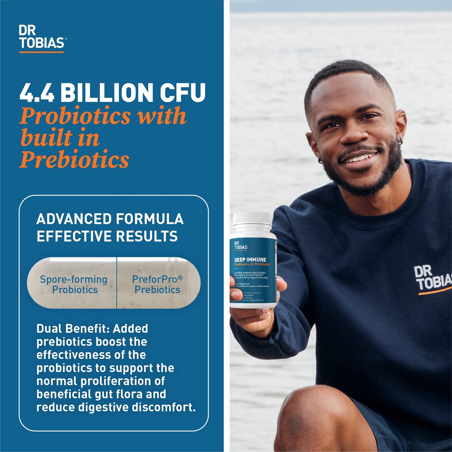 Dr. Tobias Deep Immune Probiotics & Prebiotics, 4.4 Billion CFU Probiotics for Women