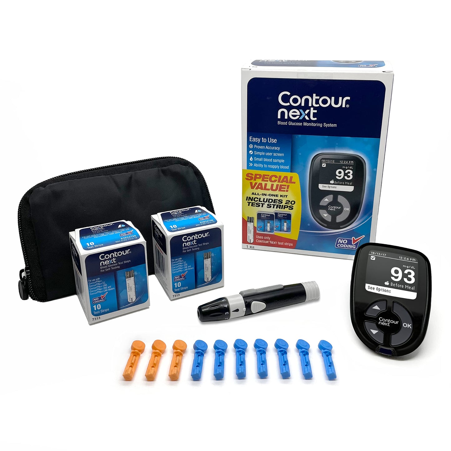 Ascensia Contour Next Blood Glucose Monitoring System – All-in-One Kit