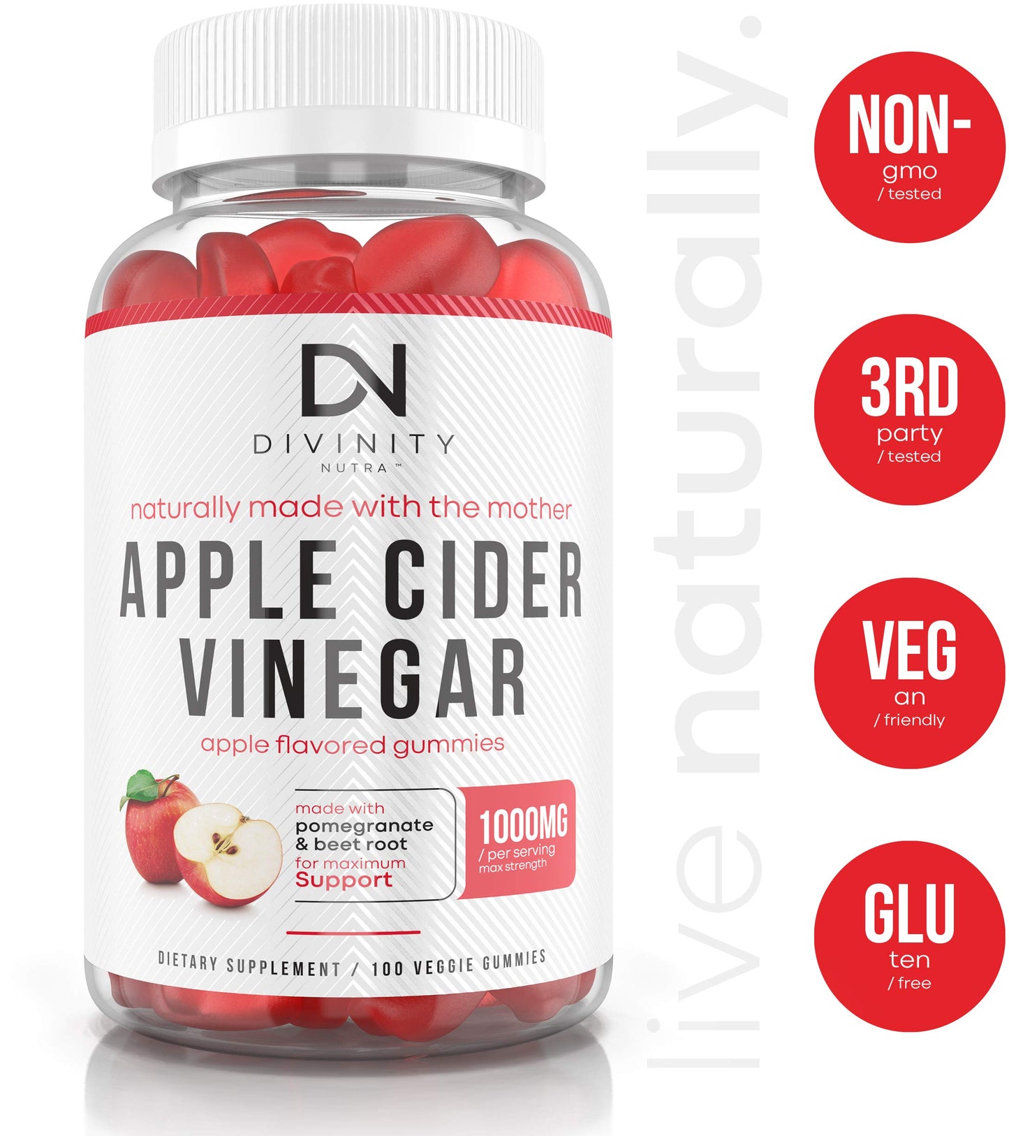 Apple Cider Vinegar Gummies for Weight Loss - Nutritional Supplement for Detox, Cleanse