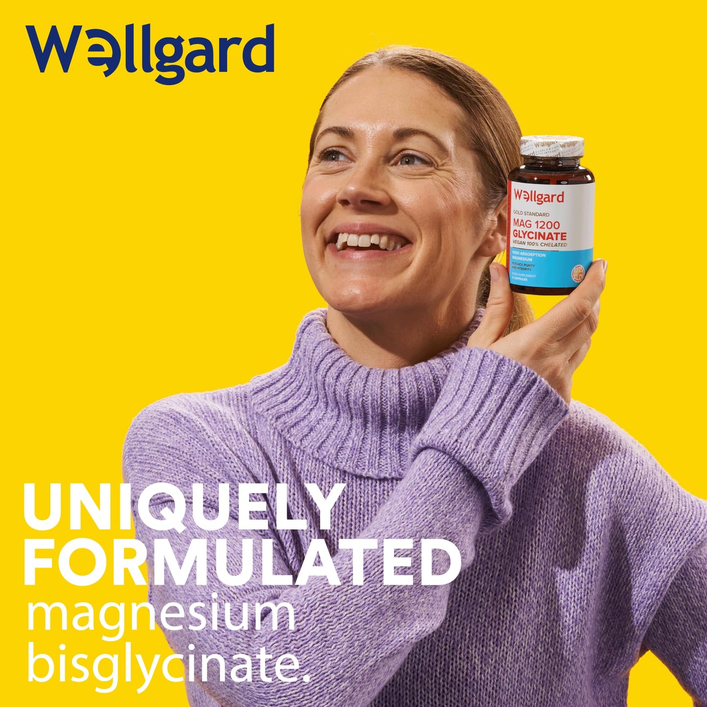 Wellgard Magnesium Glycinate, Mag 1200, High Strength Magnesium Bisglycinate