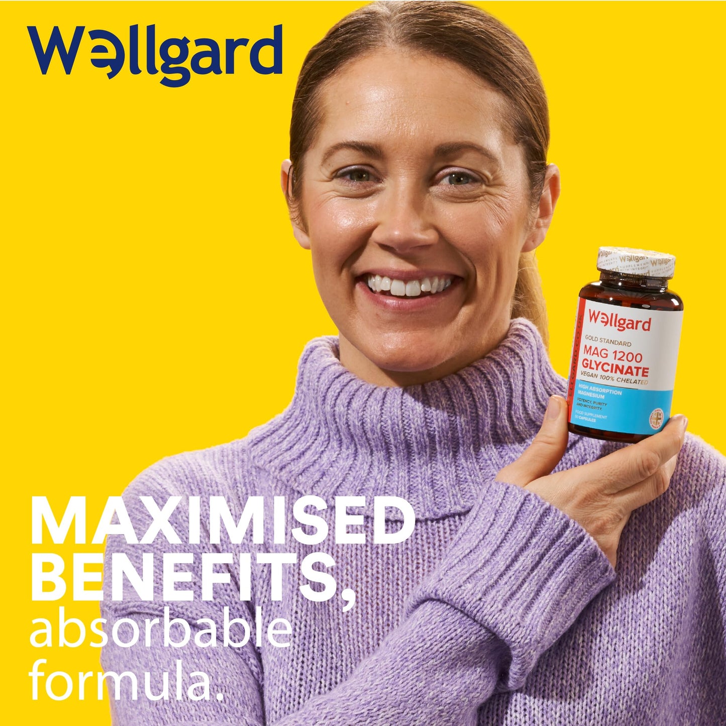 Wellgard Magnesium Glycinate, Mag 1200, High Strength Magnesium Bisglycinate