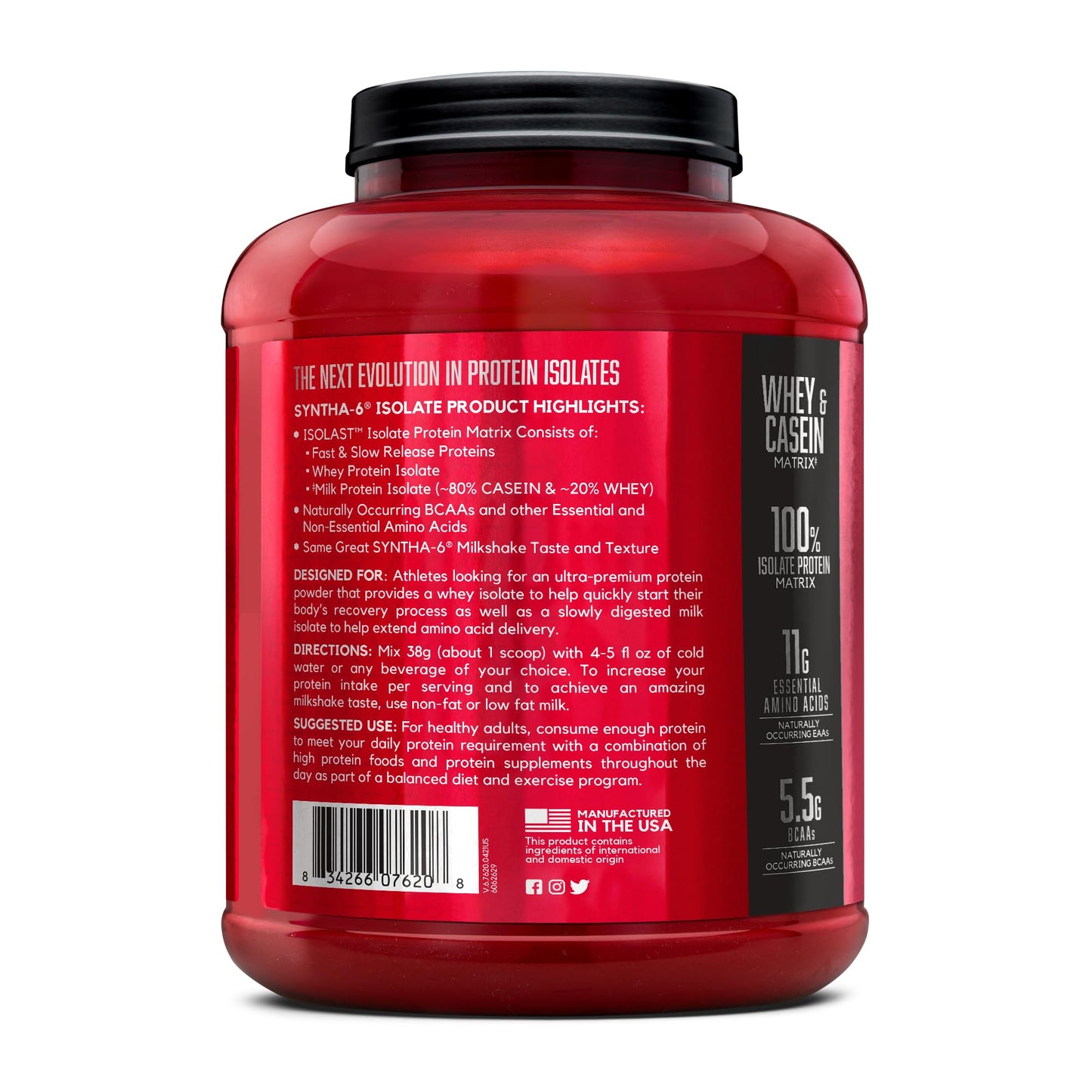 BSN SYNTHA-6 Isolate Protein Powder, Chocolate Protein Powder with Whey Protein Isolate