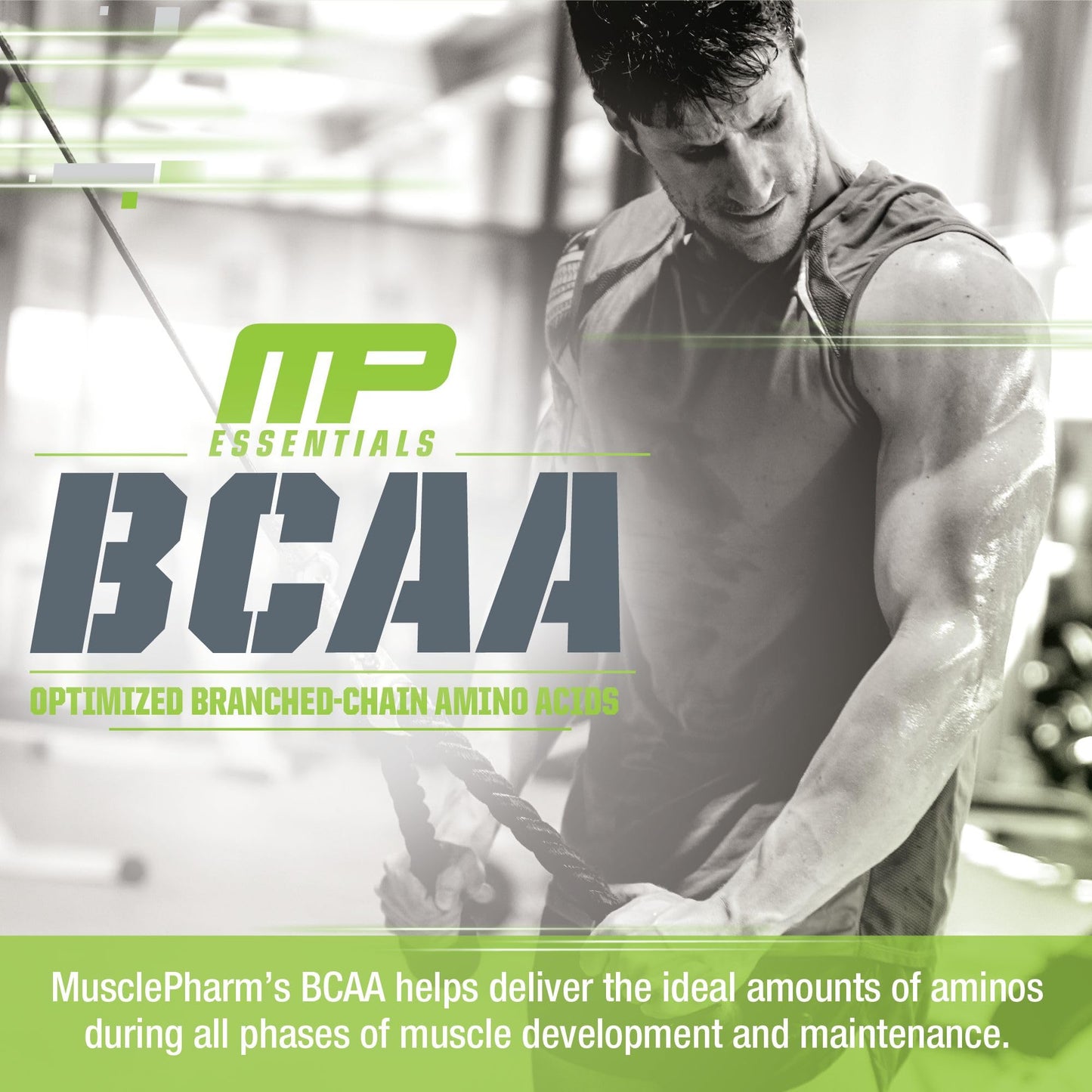 MusclePharm Essentials BCAA Powder, Pre & Post Workout Recovery Drink, Supports