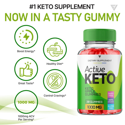 (2 Pack) Active Keto Gummies for Weight Loss Active Keto ACV Gummies Advanced