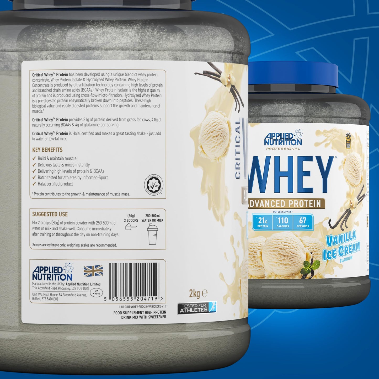 Applied Nutrition Critical Whey Protein Powder 2kg - High Protein Powder, Protein Milkshake