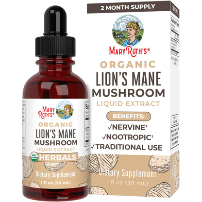 MaryRuth Organics Lions Mane Mushroom Supplement, Up to 2 Month Supply, Nootropic 