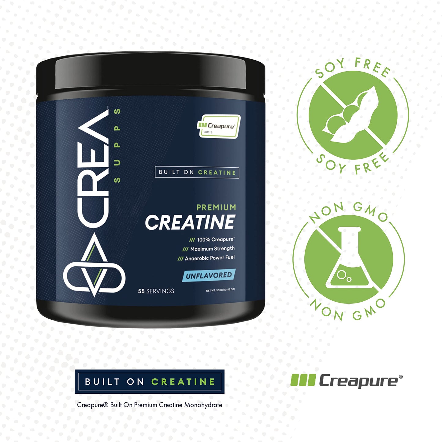 CREA SUPPS Premium Creapure Creatine Monohydrate Powder | Pure, Vegan, Keto