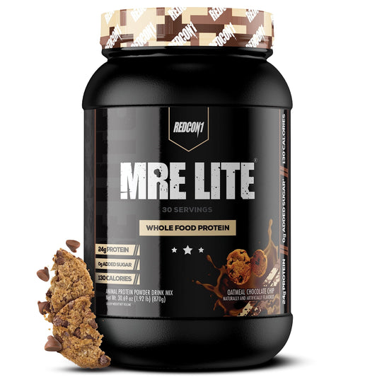 REDCON1 MRE Lite Whole Food Protein Powder, Oatmeal Chocolate Chip - Low Carb 