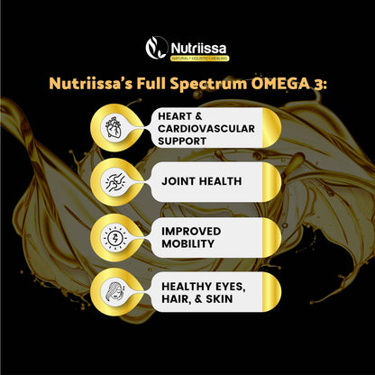 Nutriissa Omega 3 - Full Spectrum - 180 Count - High Concentrate Formula Fish Oil, Krill Oil