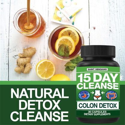 Saint Mingiano 15 Day Cleanse | Colon Detox with Natural Laxative for Constipation & Bloating