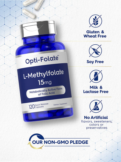 Carlyle L Methylfolate 15mg | 120 Capsules | Value Size | Max Potency | Optimized