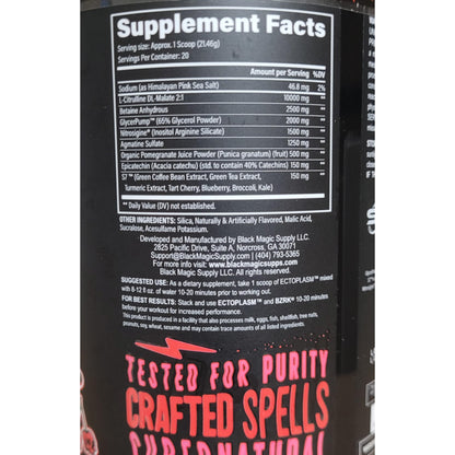 Black Magic Supply Ecto Plasm Voodoo - Rabid Berry- Non-Stimulant Pump Igniter - Supernatural Pump Formula - Increased Hydration & Vascularity - 20 Scoops