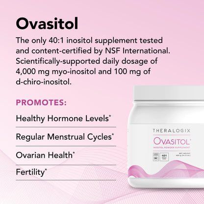 Theralogix Ovasitol Inositol Powder - 60 Servings - Myo-Inositol & D-Chiro Inositol