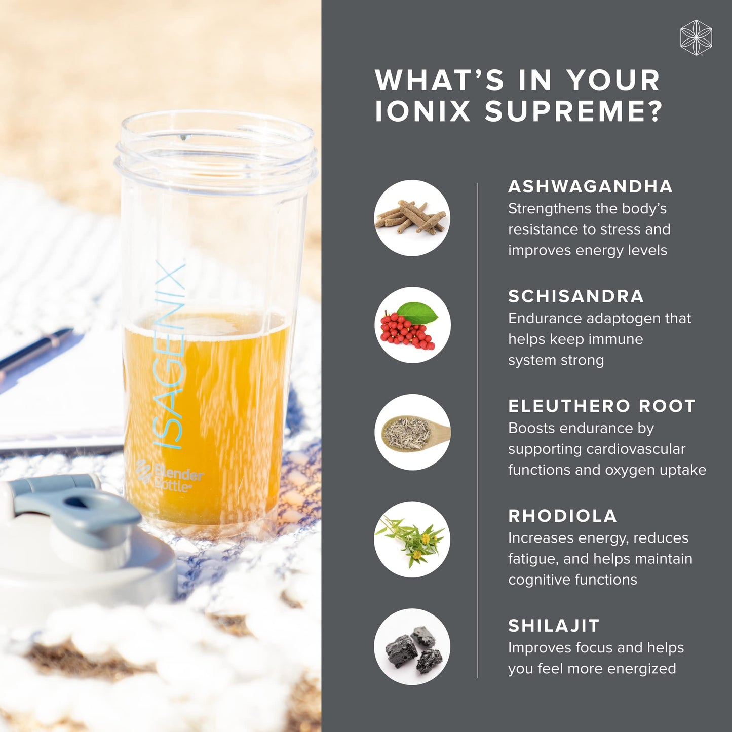 Isagenix Ionix Supreme - Powder Supplement with Vitamin B12 & Niacin - Focus Supplemen