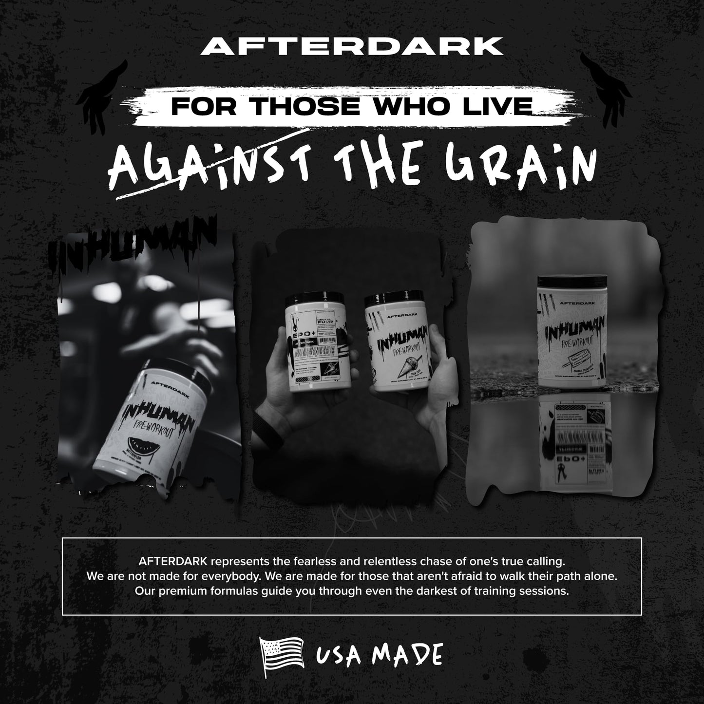 AFTERDARK INHUMAN Pre-Workout Powder, Enhanced Mind-Muscle Connection, Sustained Energy, Potent Nootropic Blend, Vegan, Gluten-Free, Soy-Free, 400mg Caffeine, No Crash, SnowCone