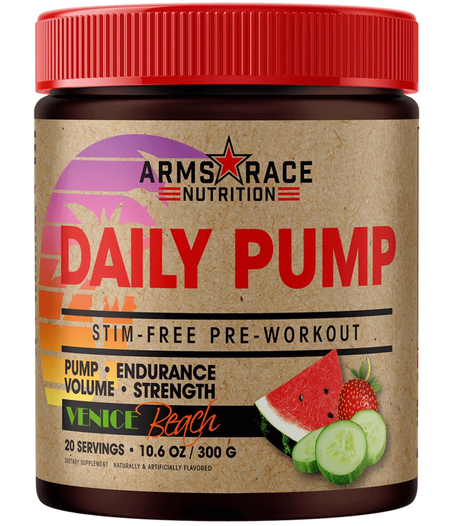 Arms Race Nutrition Daily Pump Stim-Free Pre-Workout - Venice Beach - 10.6 oz.