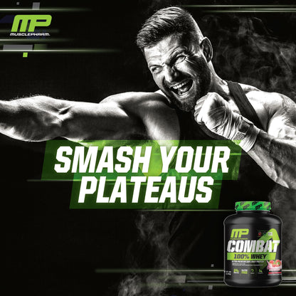 MusclePharm Combat 100% Whey Protein Powder, Strawberry Cream Flavor