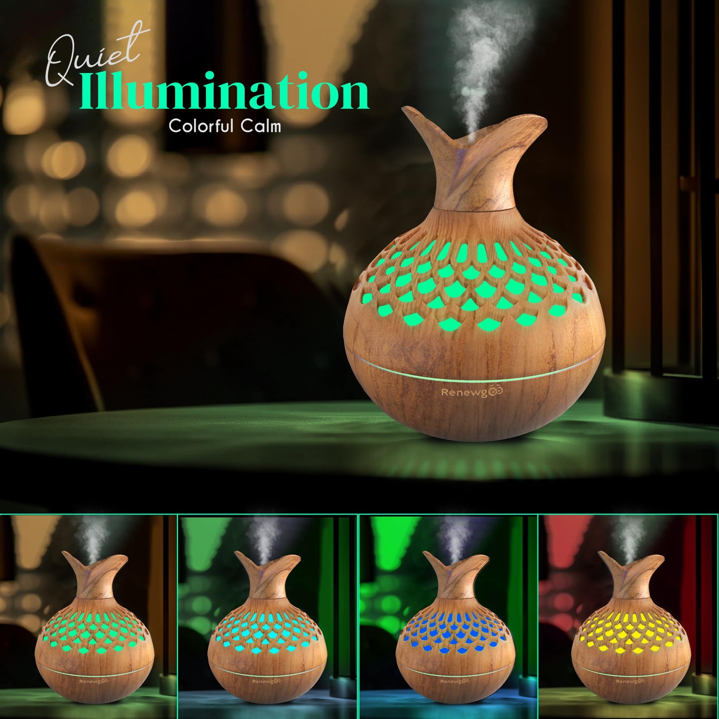 Aroma Diffuser for Essential Oils, Ultrasonic Aromatherapy Flower Oil Diffuser, Modern Cool Mist