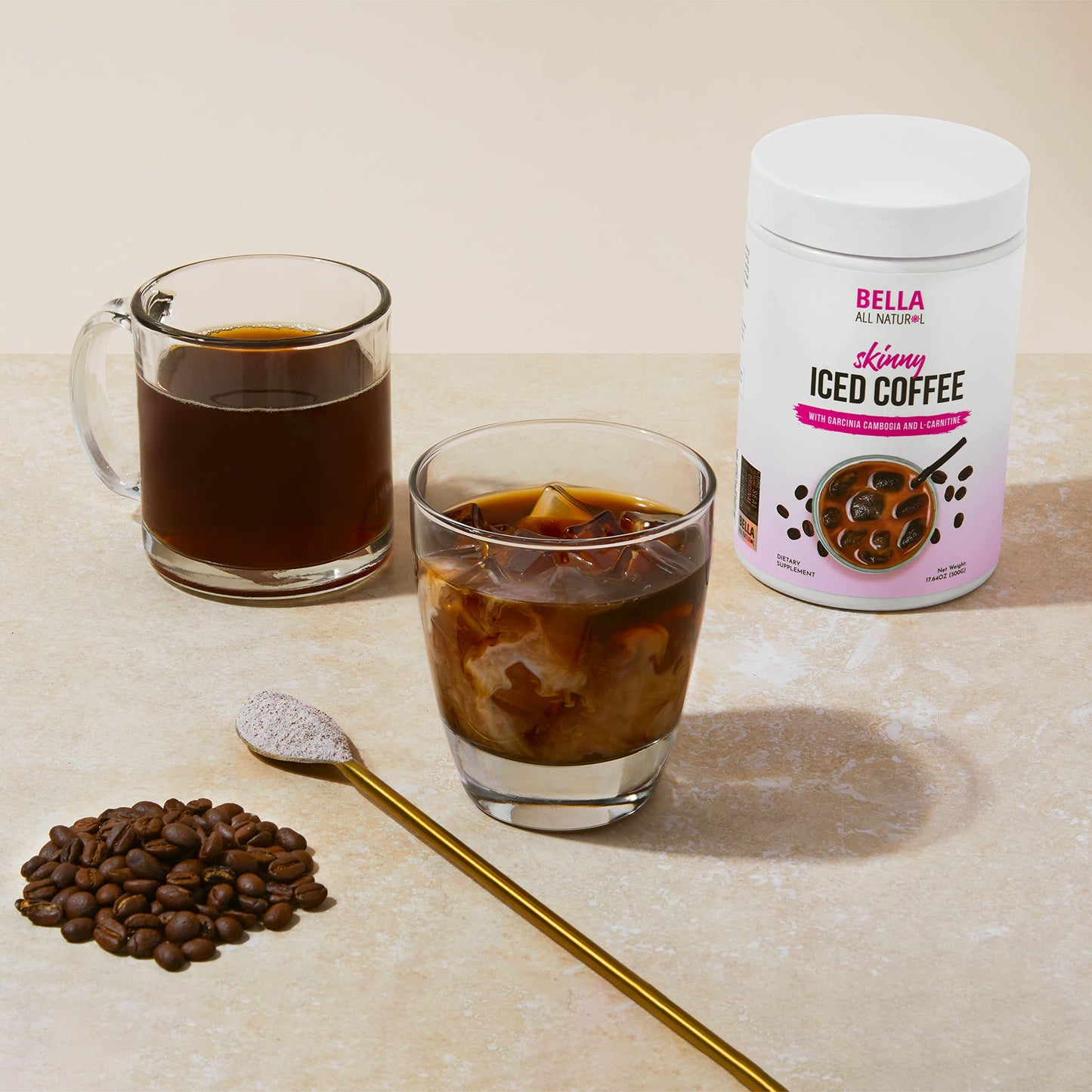 Bella All Natural Skinny Iced Coffee - Good Taste - 500 Grams