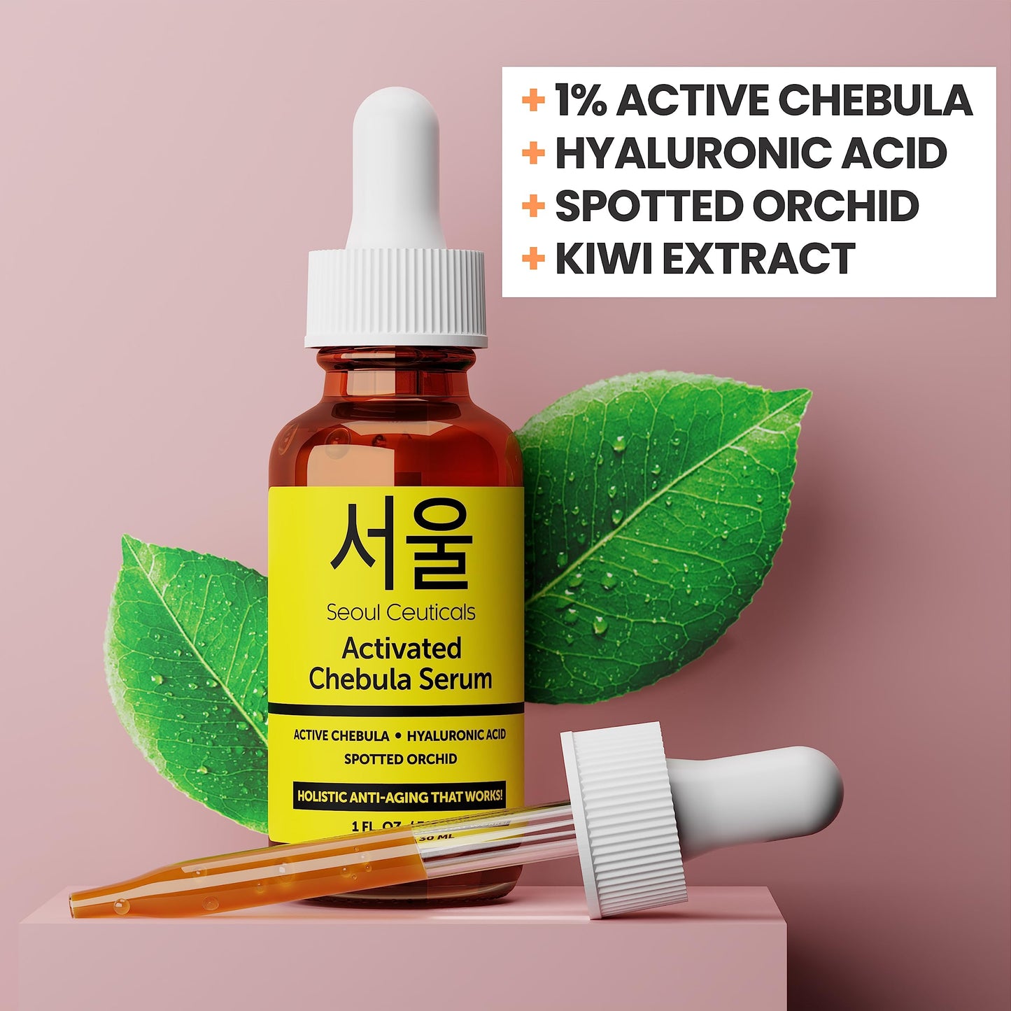 SeoulCeuticals Chebula Active Serum for Face - Korean Skin Care Anti Aging Natural